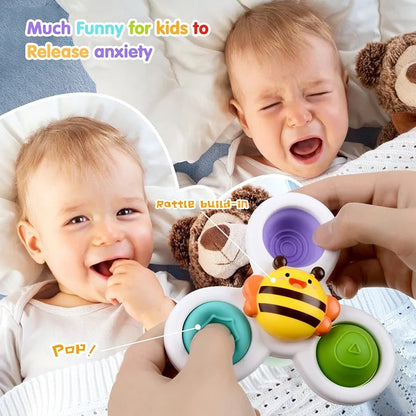 3 pcs Rotating Suction Rattle Spinner Set