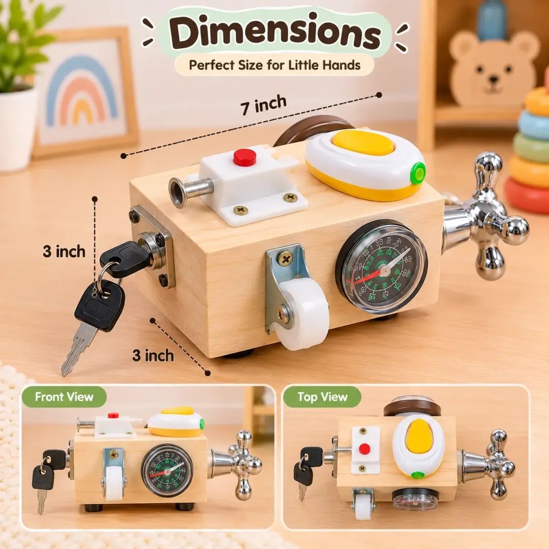 Wooden 8-IN-1 Sensory Activity Interactive Busy Cube