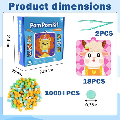 DIY Pom Pom Art Craft Kit for Kids