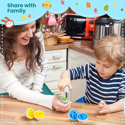 Number Matching Eggs For Color Recognition - 6 Pieces