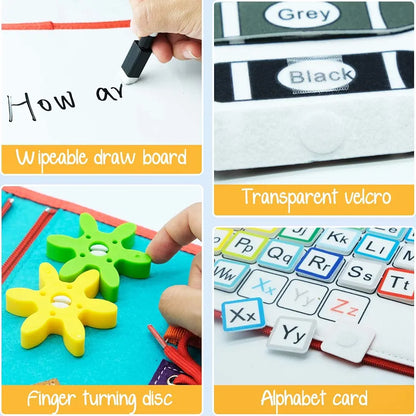 Montessori Travel Friendly Felt Motor Skills and Sensory Book