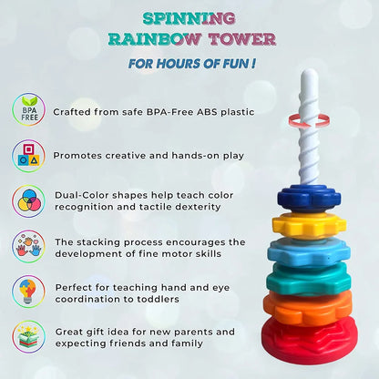 Rainbow Rotating Spin Stacking Tower