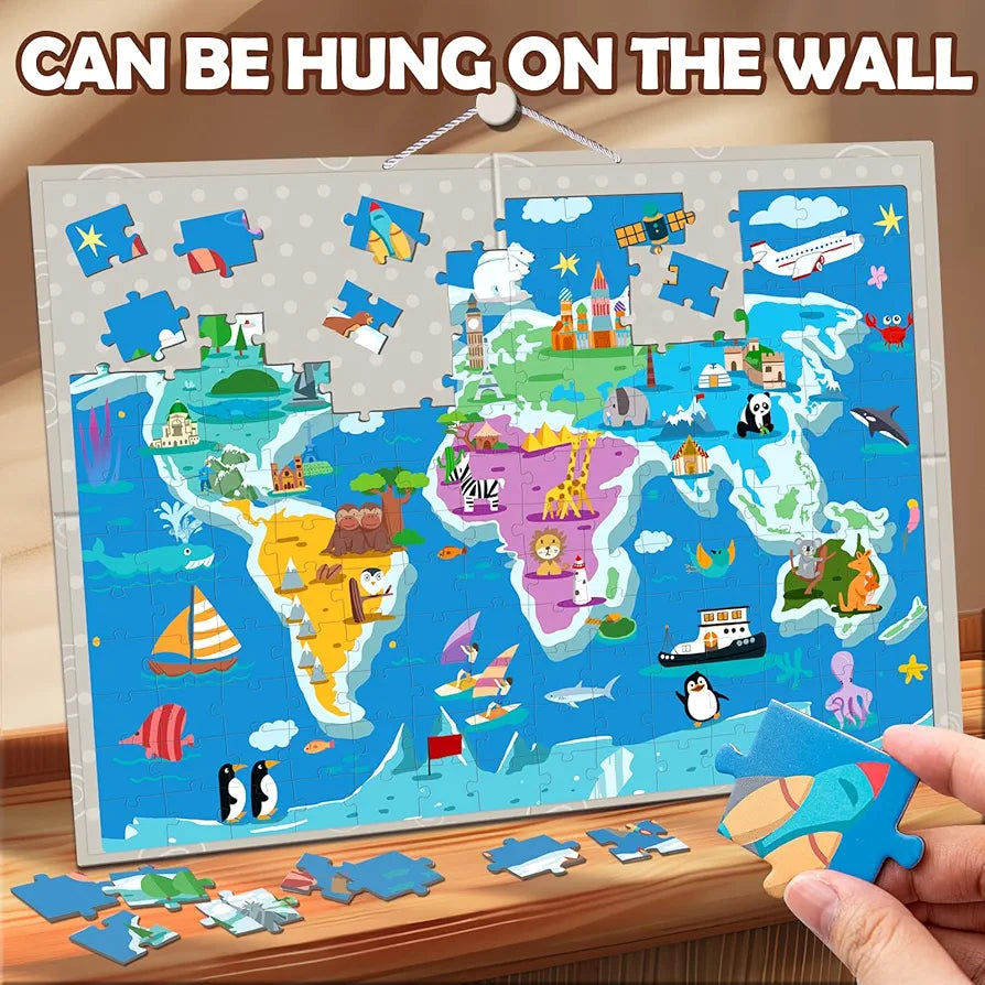 Magnetic Puzzle World Map- 168 pcs