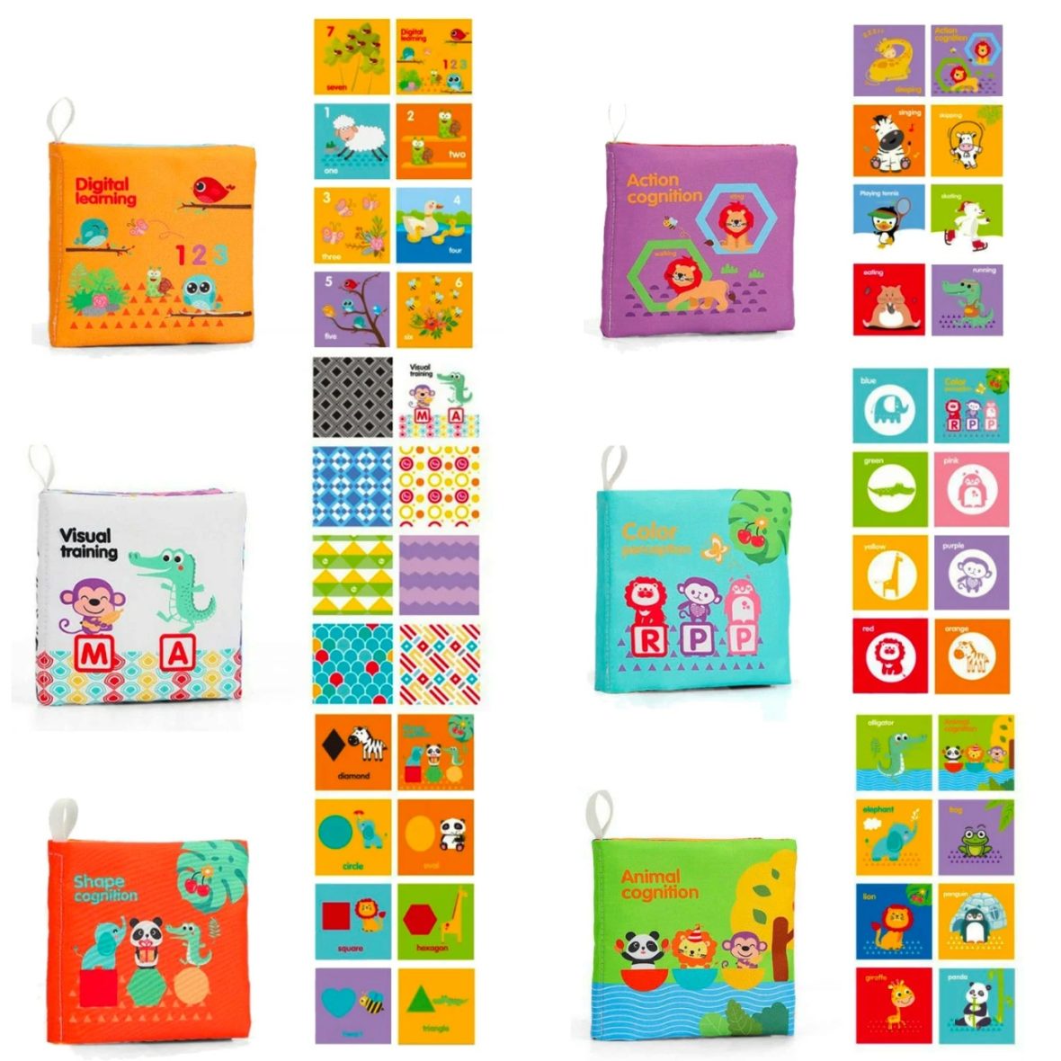 Crinkle Cloth Books for Babies – Set of 6