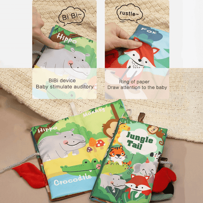 Jungle Tails- Soft Crinkle Cloth Book for Babies