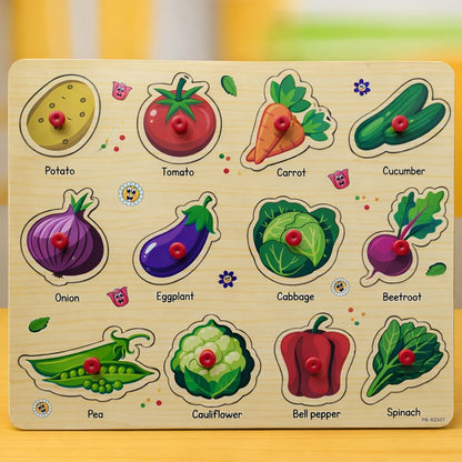 Vegetables Wooden Peg Puzzle