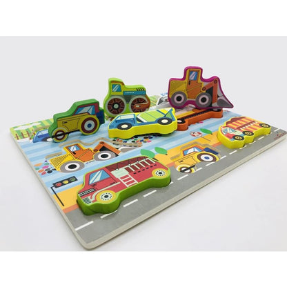 Means of Transportation Chunky Wooden Puzzle Board