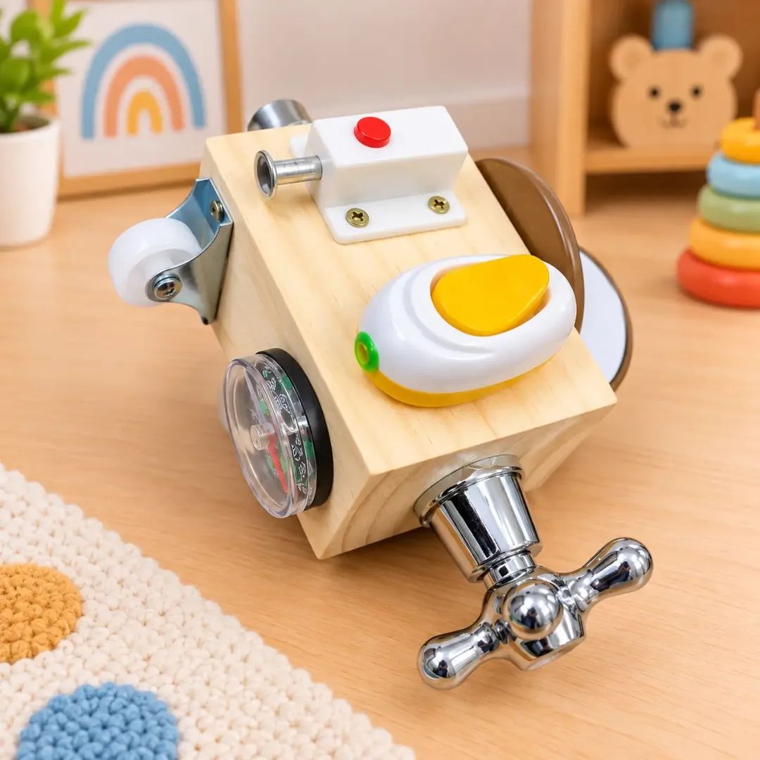 Wooden 8-IN-1 Sensory Activity Interactive Busy Cube