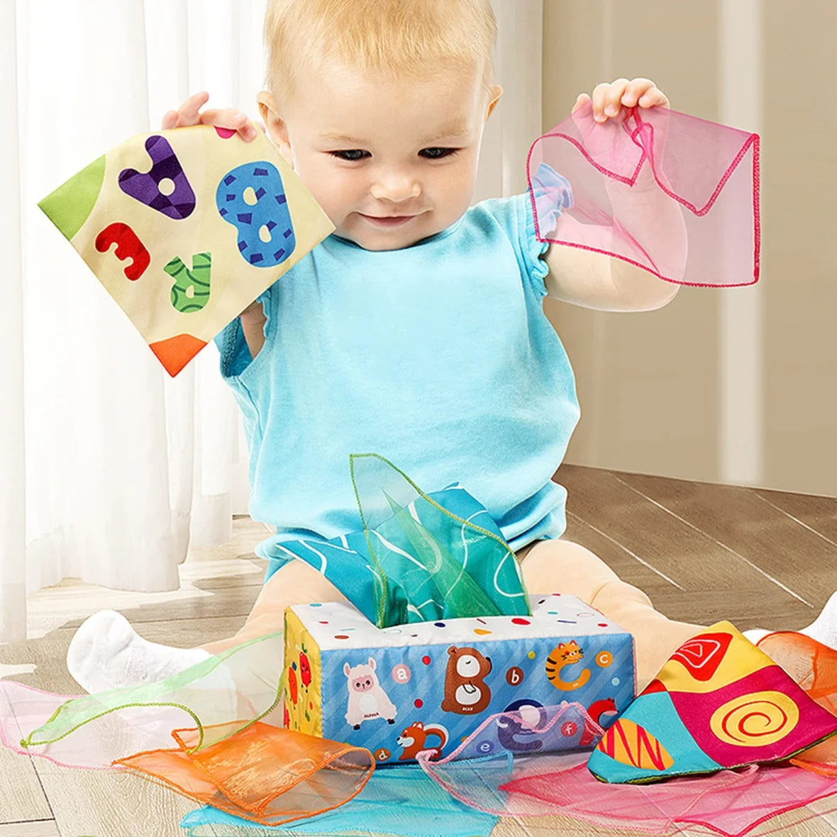 Baby Sensory Tissue Box Toy