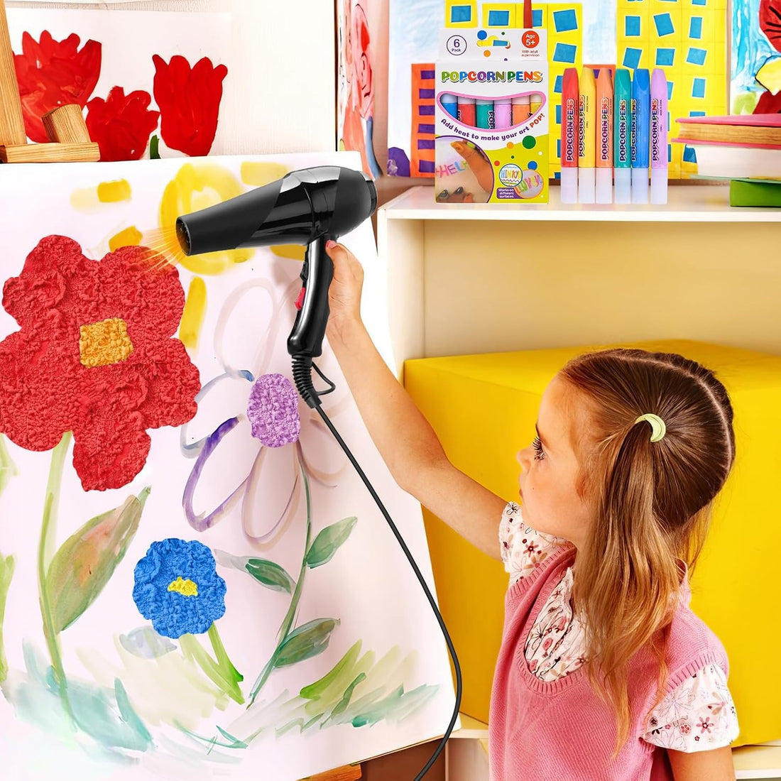 DIY 3D Art Bubble Popcorn Drawing Pens - 6 pieces