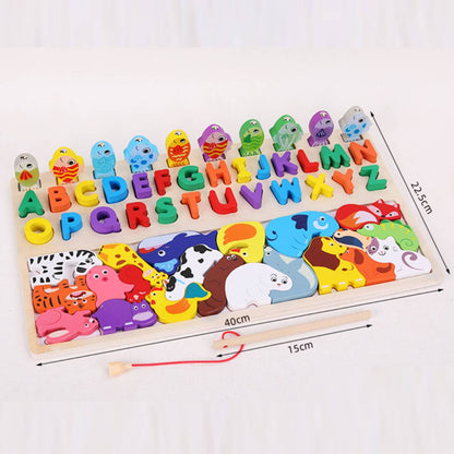 Wooden Fishing Four in 1 Logarithm Board