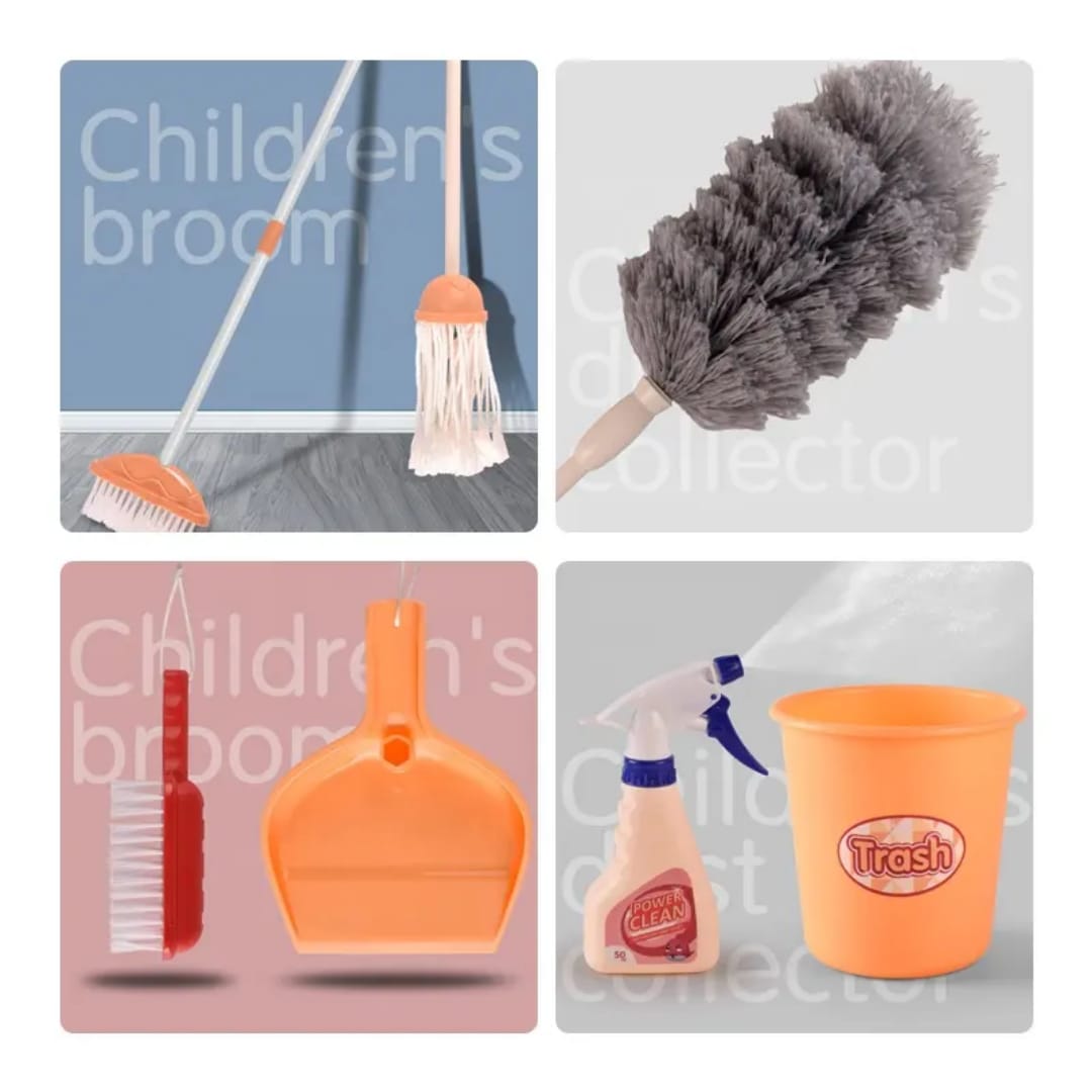 Kids Cleaning Set: Pretend Play Housekeeping Toy (8 pieces)