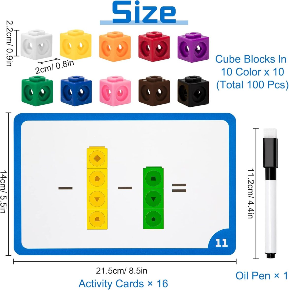 Mathematical Snap Cube Building Blocks – 117 pieces