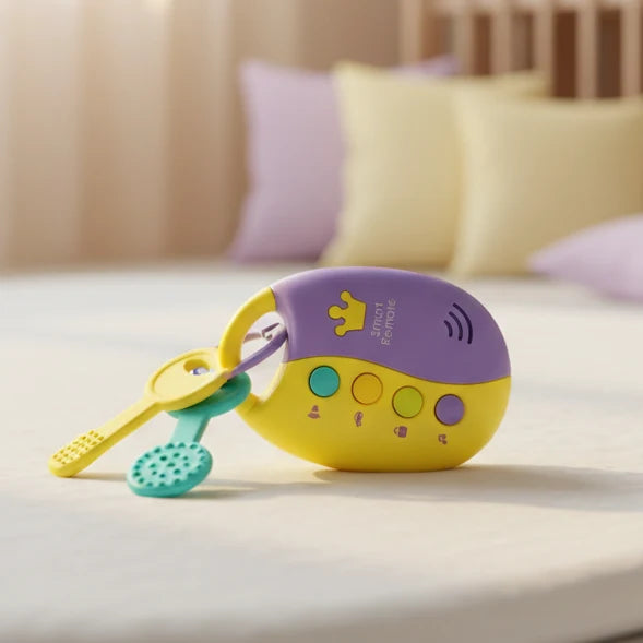 Huanger Smart Remote Car Keys Teether Toy with Light & Music Baby