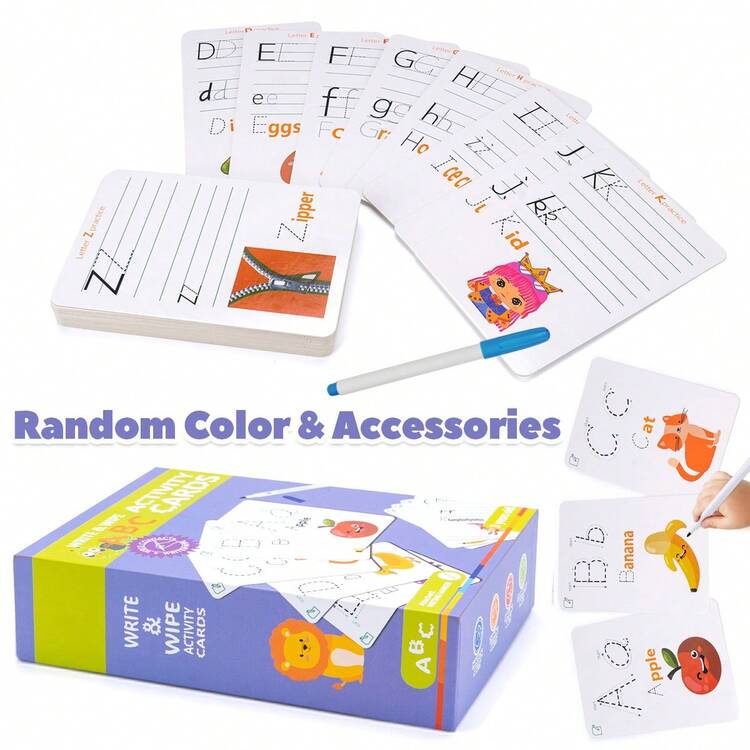 ABC Write-and-Wipe Learning Cards – Reusable Early Learning Set