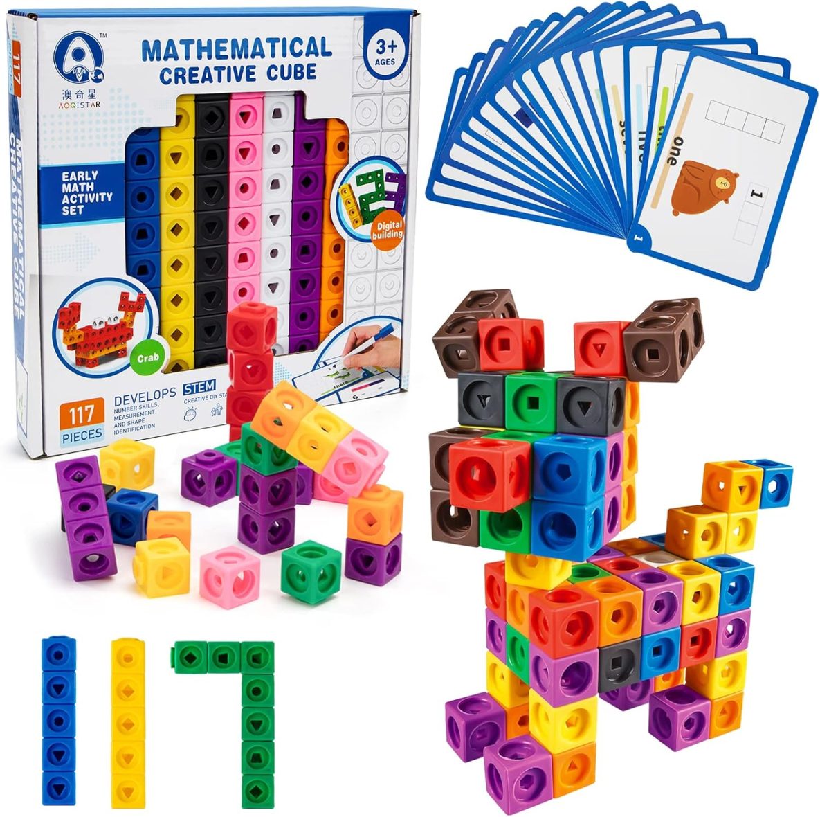 Mathematical Snap Cube Building Blocks – 117 pieces
