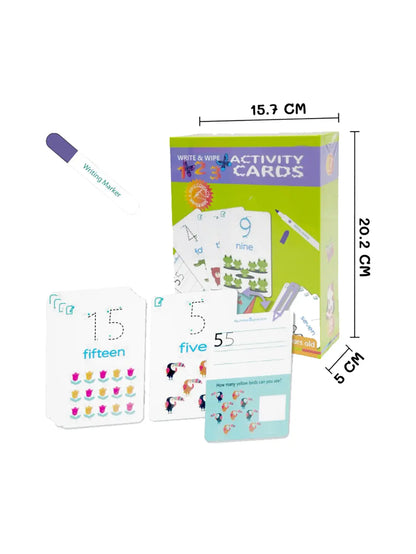 123 Write-and-Wipe Learning Cards – Reusable Early Learning Set
