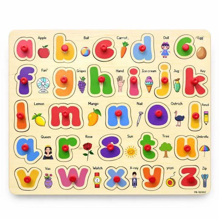 Lower Case Wooden Peg Puzzle