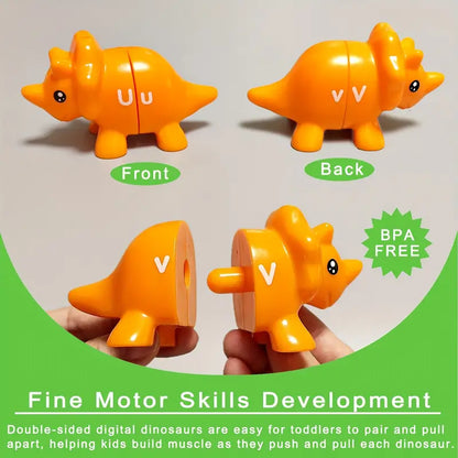 A-Z Alphabet Matching Dinosaurs – 13 PCS Double-Sided