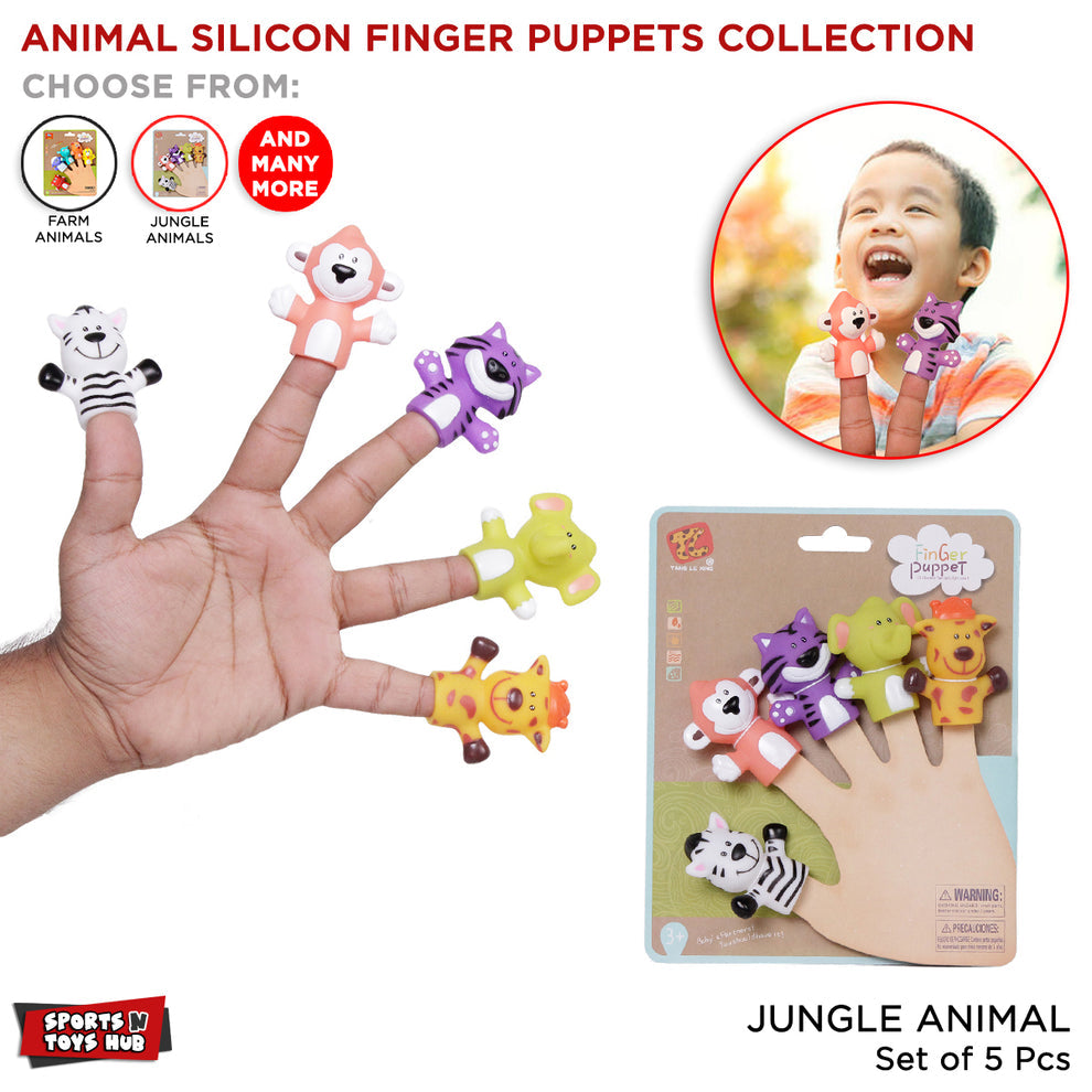 Zoo Animals Silicon Finger Puppets
