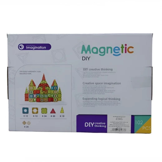 DIY Magnetic Tile Construction Set For Kids 102 Piece