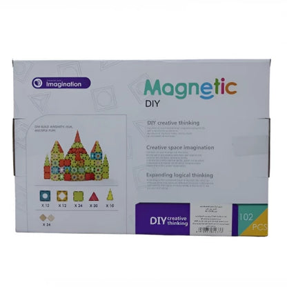 DIY Magnetic Tile Construction Set For Kids 102 Piece