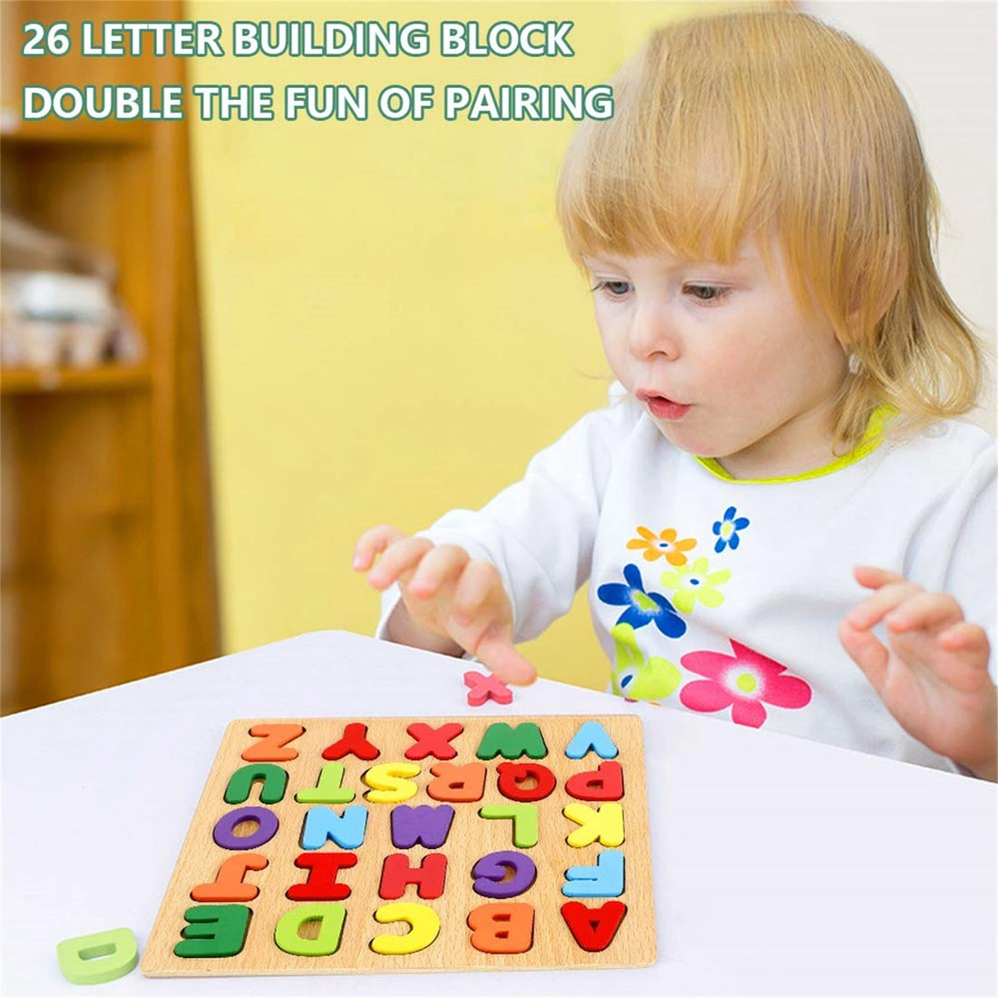 Capital Letters Wooden 3D Learning Mini Puzzle Board