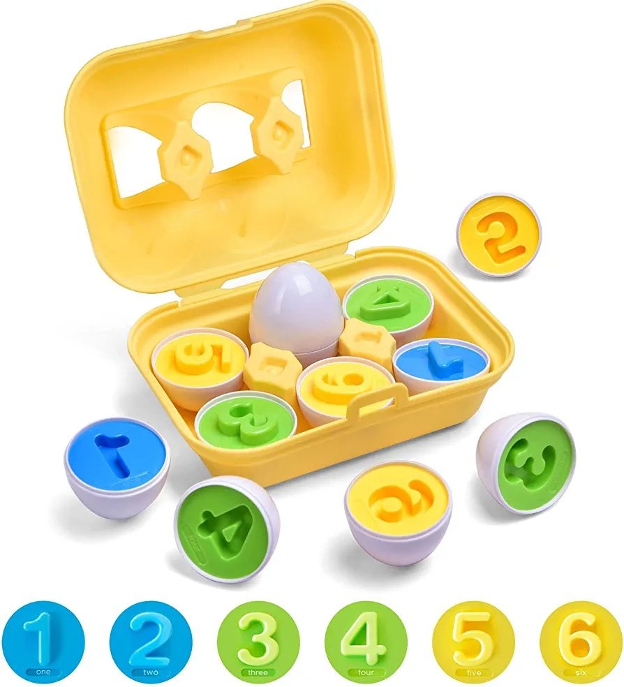 Number Matching Eggs For Color Recognition - 6 Pieces
