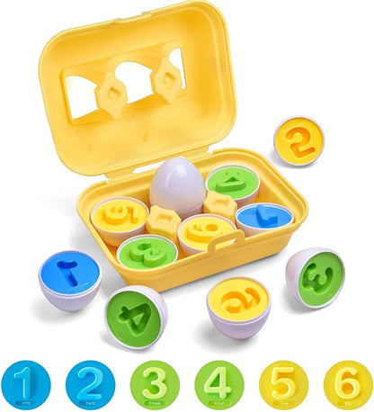 Number Matching Eggs For Color Recognition - 6 Pieces