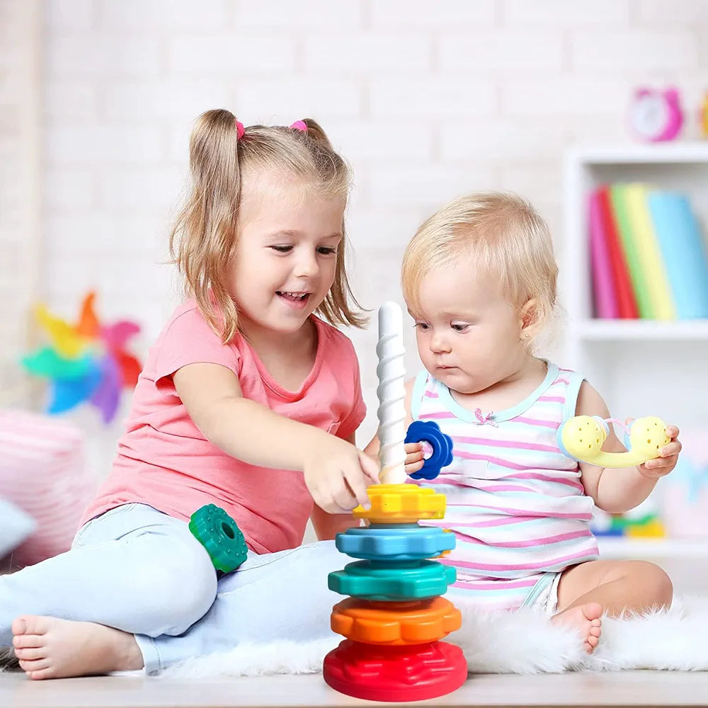 Rainbow Rotating Spin Stacking Tower