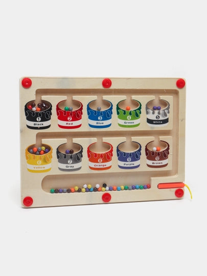 Magnet Color & Counting Maze Magnetic Pen Moving Ball Game Educational Toy