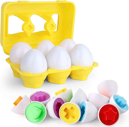 Shape Matching Eggs For Color Recognition - 6 Pieces