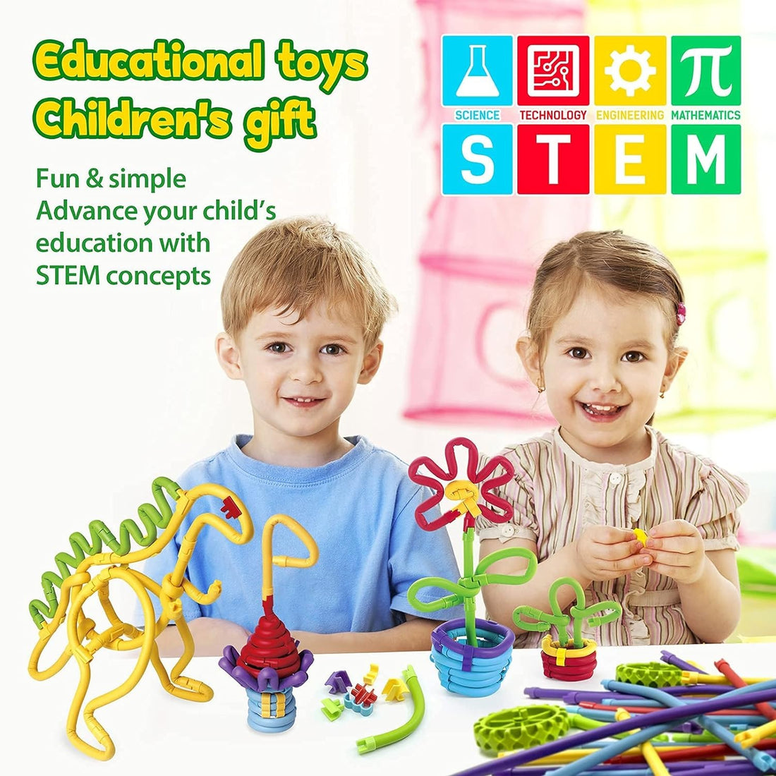 3D Art Creative Soft Twister Rods Building Stick -85 pieces