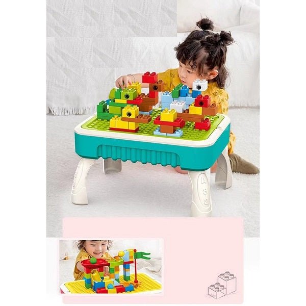 2-in-1 Building Blocks Table & Drawing Board for Kids – Creative Play Station