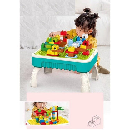 2-in-1 Building Blocks Table & Drawing Board for Kids – Creative Play Station