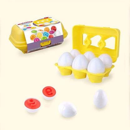 Number Matching Eggs For Color Recognition - 6 Pieces