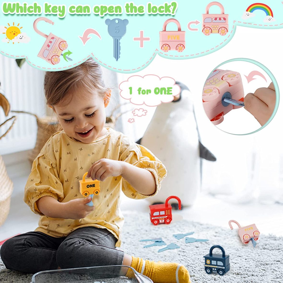 Train Learning Locks (6 Pieces)