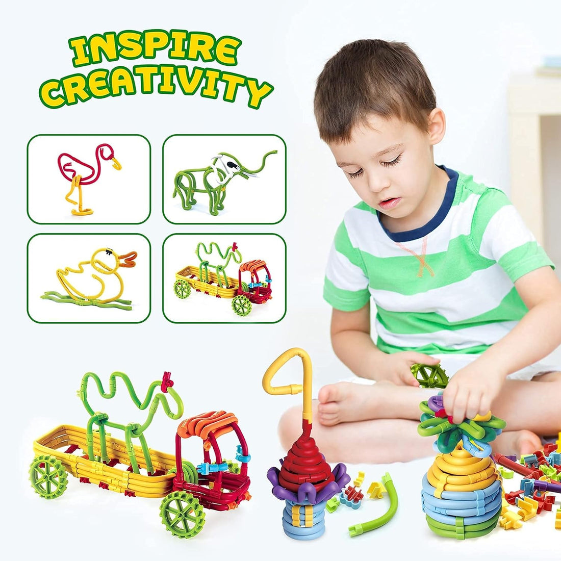3D Art Creative Soft Twister Rods Building Stick -85 pieces