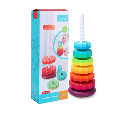 Rainbow Stacking Spinning Tower: 6 pcs