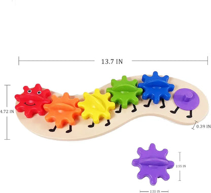 Rotating Interchangeable Gears Rainbow Caterpillar