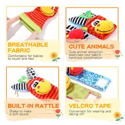Baby Wrist & Feet Rattle Set (4pcs)