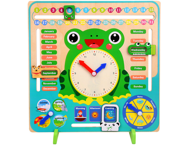 Multifunctional Calendar Clock (Wooden)
