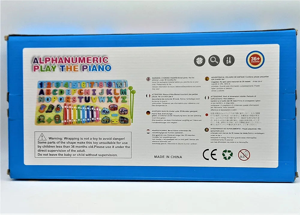 6 in 1 Wooden Alphanumeric Learning Xylophone Activity Board