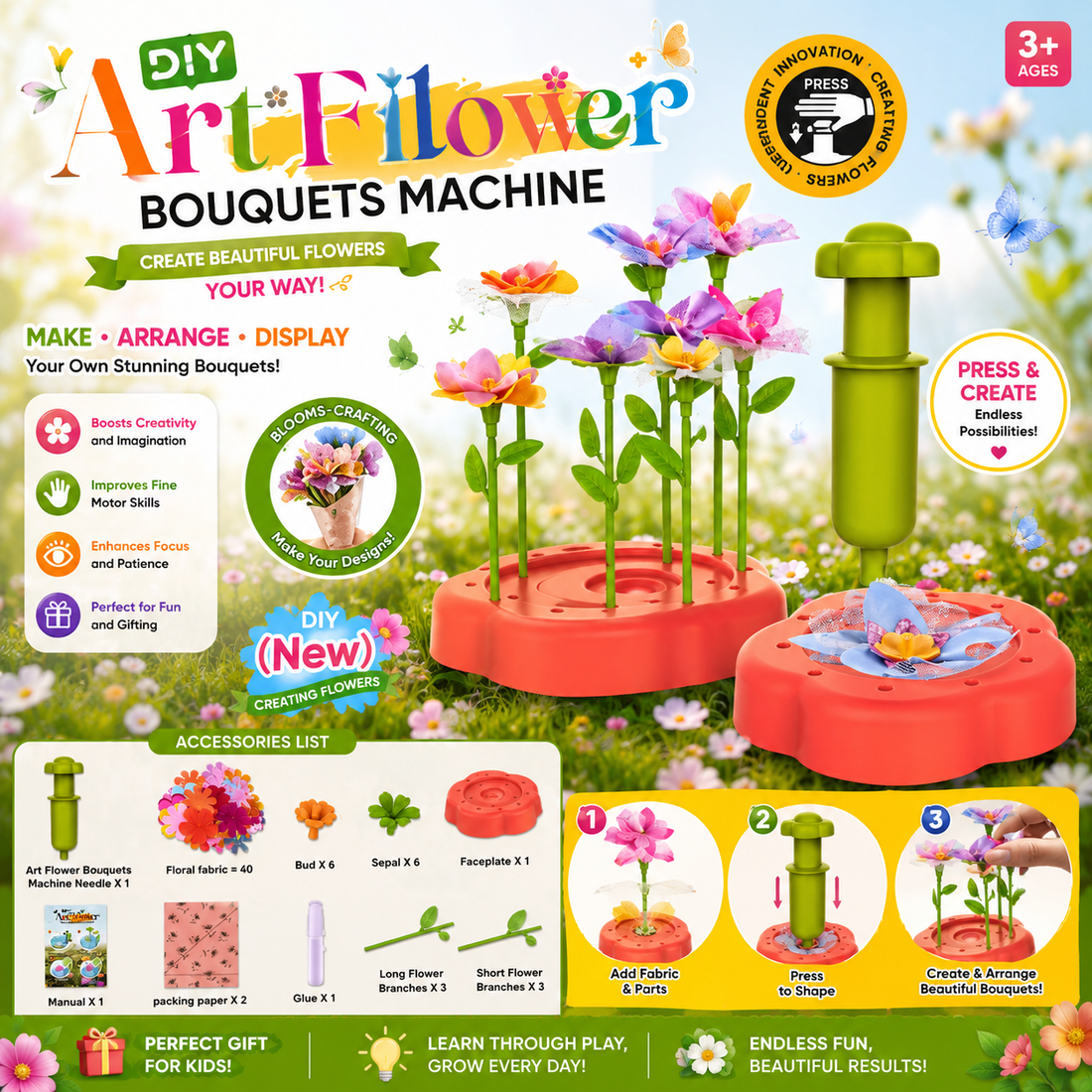 DIY Art Flower Bouquet Making Machine For Kids