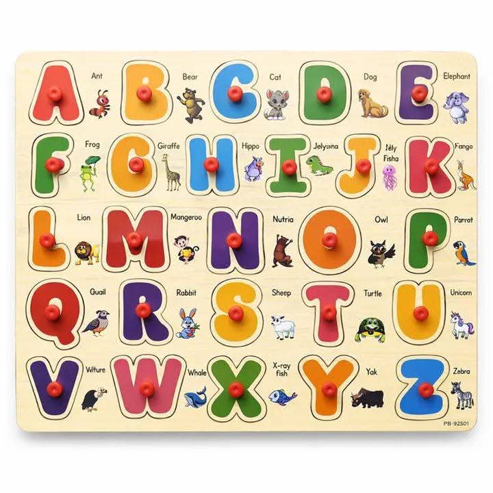 Upper Case Wooden Peg Puzzle