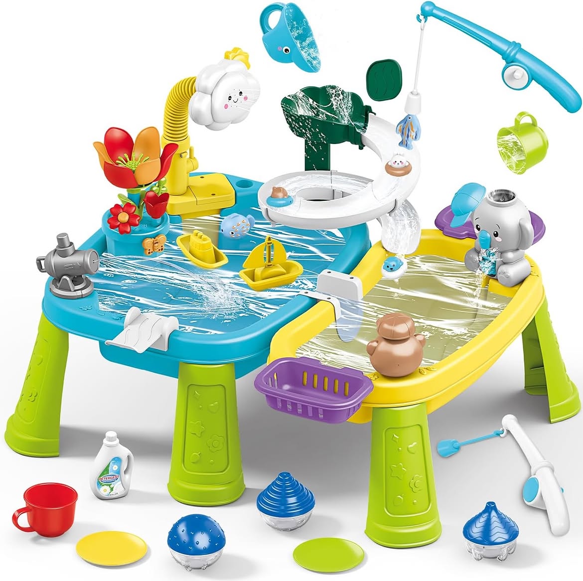 Animal WaterPark Play Table with Pump Circulating Electric Water Table Interactive Toy Cordless for Toddlers
