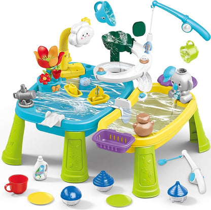 Animal WaterPark Play Table with Pump Circulating Electric Water Table Interactive Toy Cordless for Toddlers