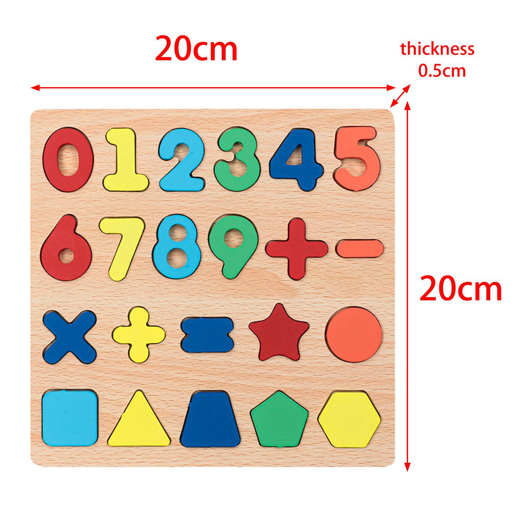 Shapes and Counting Wooden 3D Learning Mini Puzzle Board