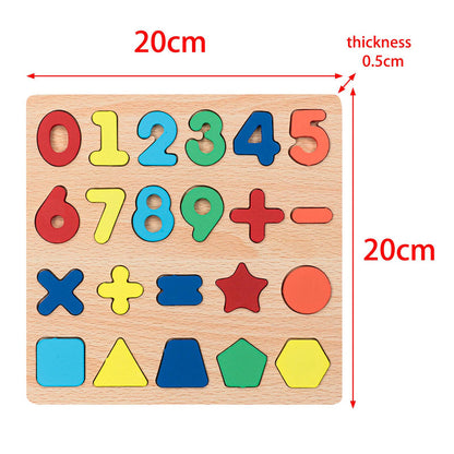 Shapes and Counting Wooden 3D Learning Mini Puzzle Board