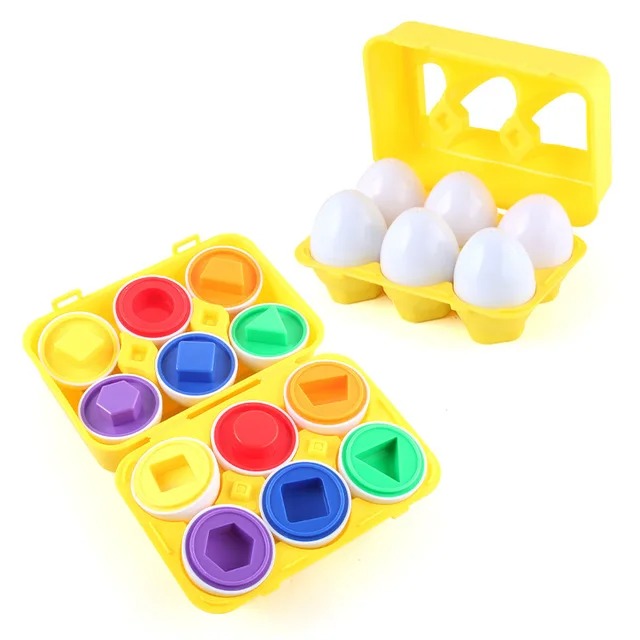 Shape Matching Eggs For Color Recognition - 6 Pieces